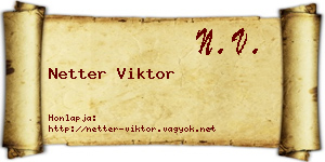 Netter Viktor névjegykártya